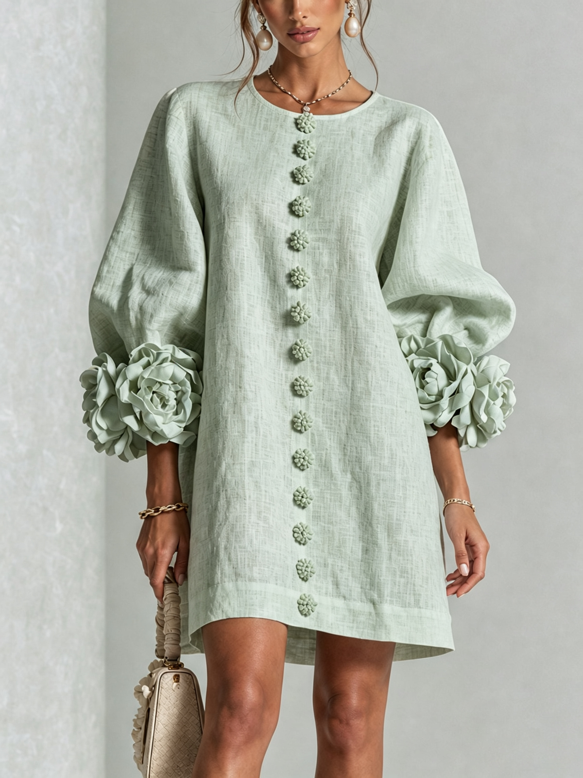 Elena | Mini Vestido Cascada Floral